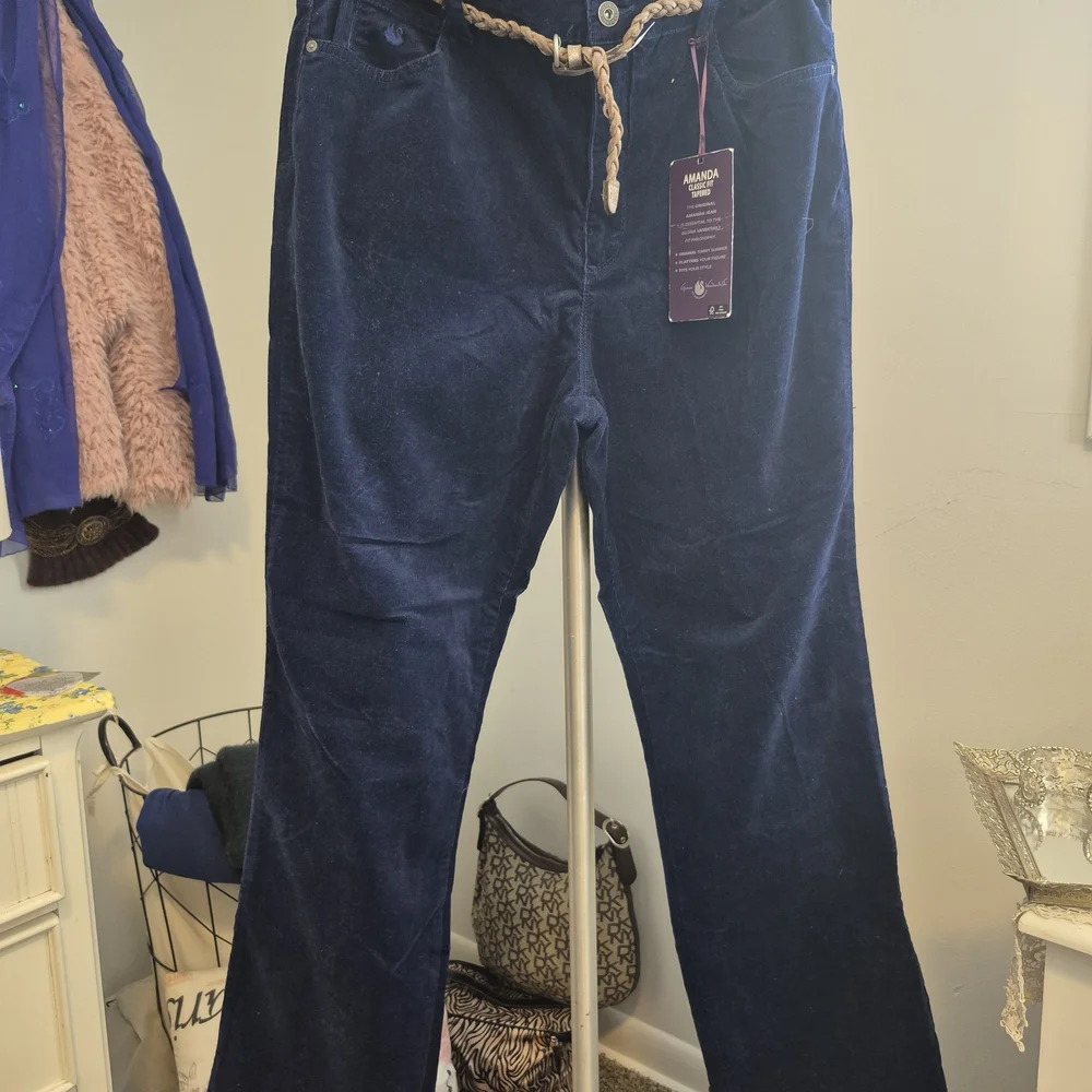 Gloria Vanderbilt Deep Blue Flare Pants - Picture 1 of 6